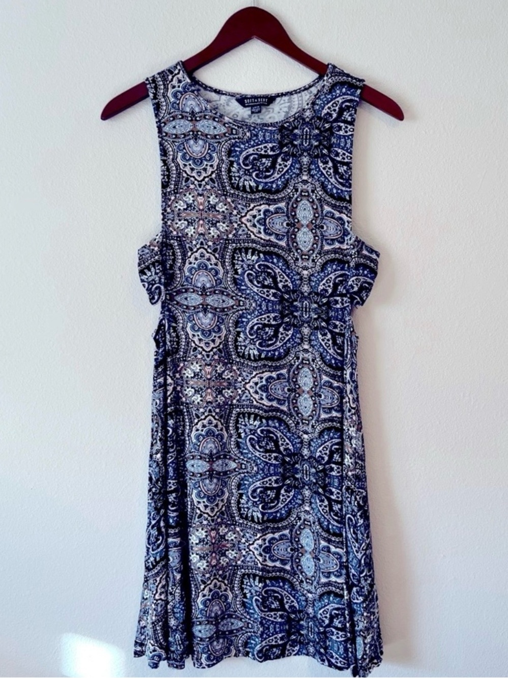 American Eagle Outfitters Soft &Sexy Paisley Cutout Dress Size L Boho Festival